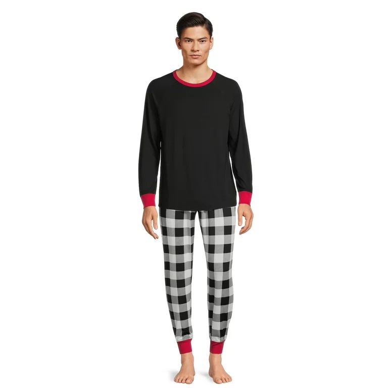 Holiday Time Men's Plaid Matching Family Pajamas Set, 2-Piece, Sizes S-3X | Walmart (US)