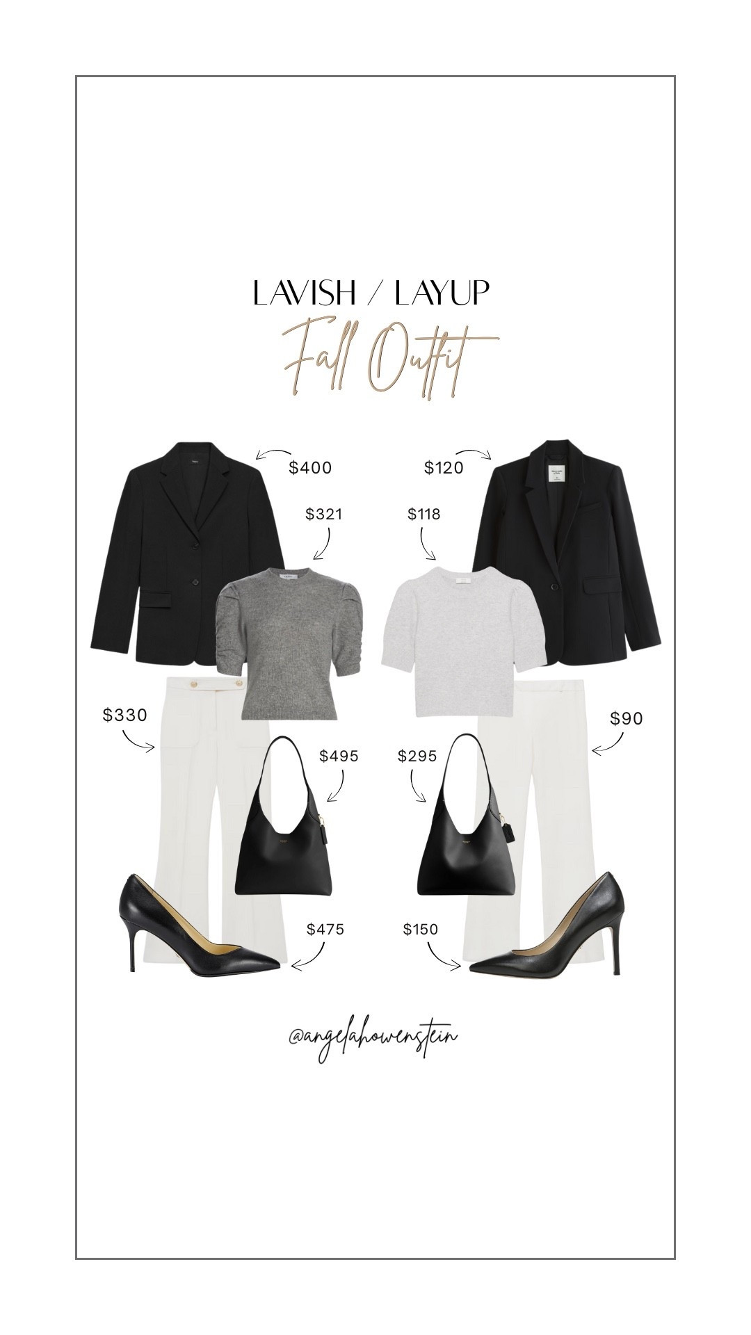 Power dressing, two price points. This chic black-and-white combo proves you can look boardroom ready no matter your budget. Would you go all-in or keep it minimal?

#lavishorlayup #saveorsplurge #ltkfashion #fallstyle #ltkoutfits #ltkstyleinspo #workwearstyle #chicstyle #ltkfallfashion



#LTKShoeCrush #LTKWorkwear #LTKStyleTip