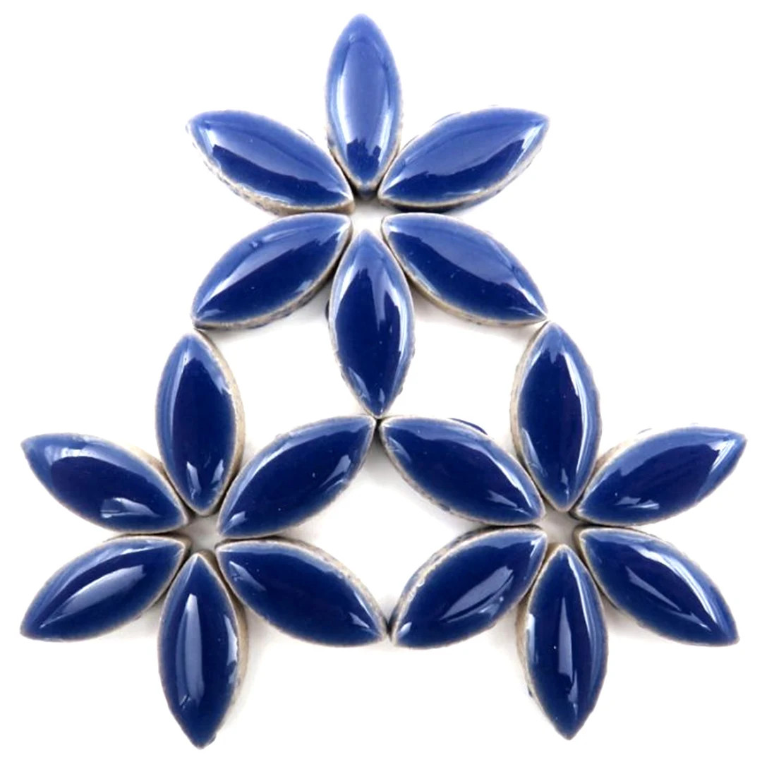 Electric Blue Ceramic Petals Ellipse Mosaic Tile Pieces - 25 Tiles - 25 mm x 11 mm - Mosaic Suppl... | Etsy (US)