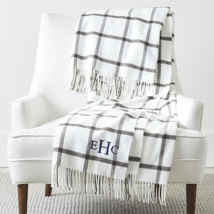 Italian Windowpane Throw Blanket | Mark and Graham