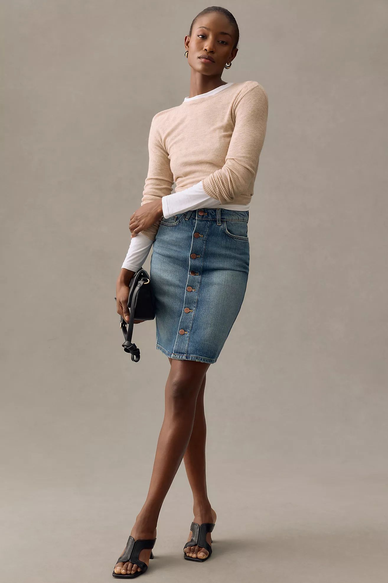 Pilcro Slim Denim Skirt | Anthropologie (US)