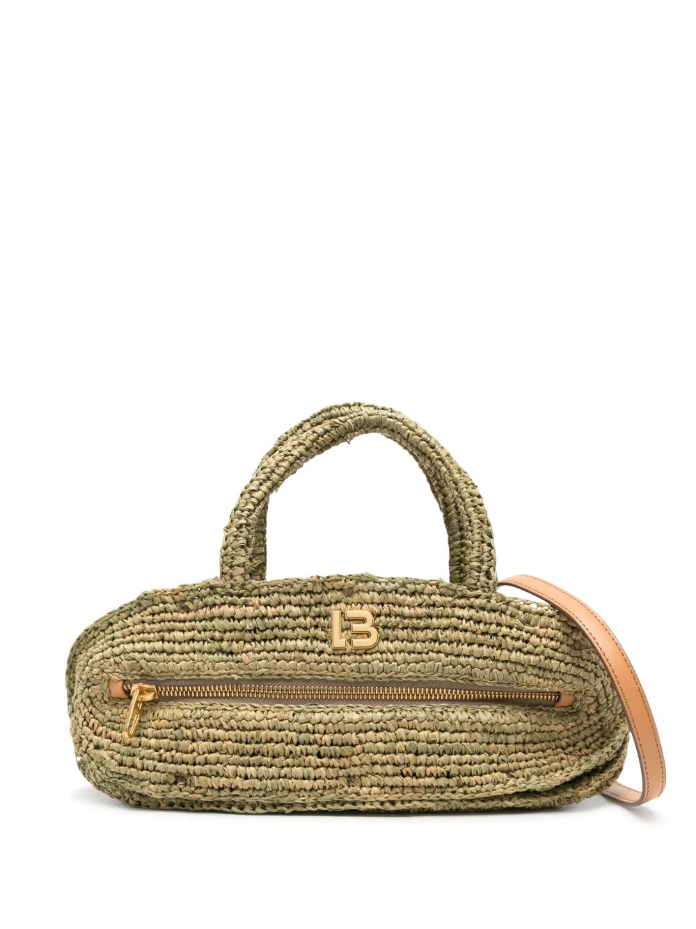 Bimba y Lola logo-plaque Raffia Tote Bag - Farfetch | Farfetch Global