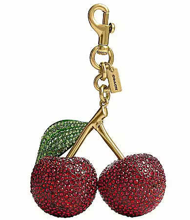 COACH Large Crystal Cherry Bag Charm - Red | Dillard's