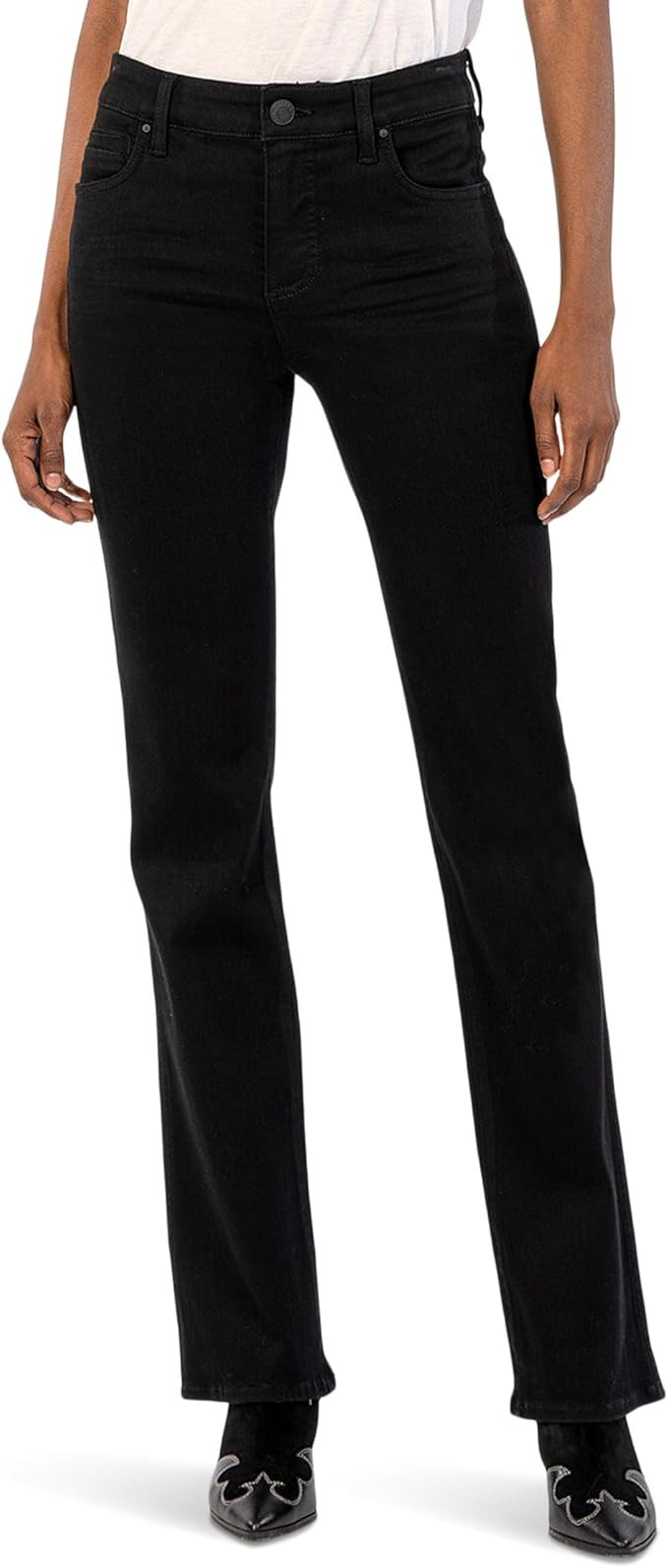 KUT from the Kloth Ana High-Rise Fab Ab Flare in Black | Amazon (US)