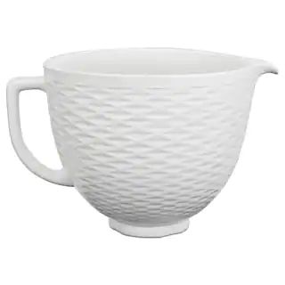 KitchenAid 5 Qt. White Chocolate Textured Ceramic Bowl KSM2CB5TLW - The Home Depot | The Home Depot