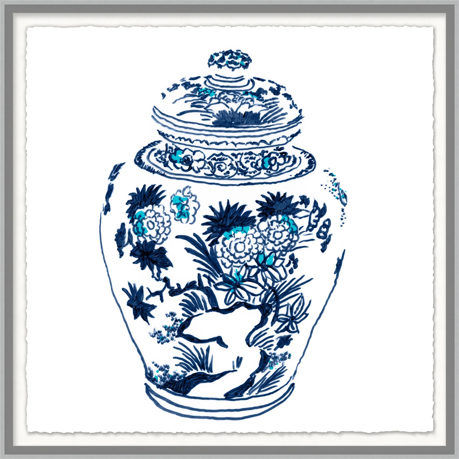 Wendover Art Group Blue and White Vase 4 by Lillian August - Shadowbox Print on Paper | Wayfair | Wayfair North America