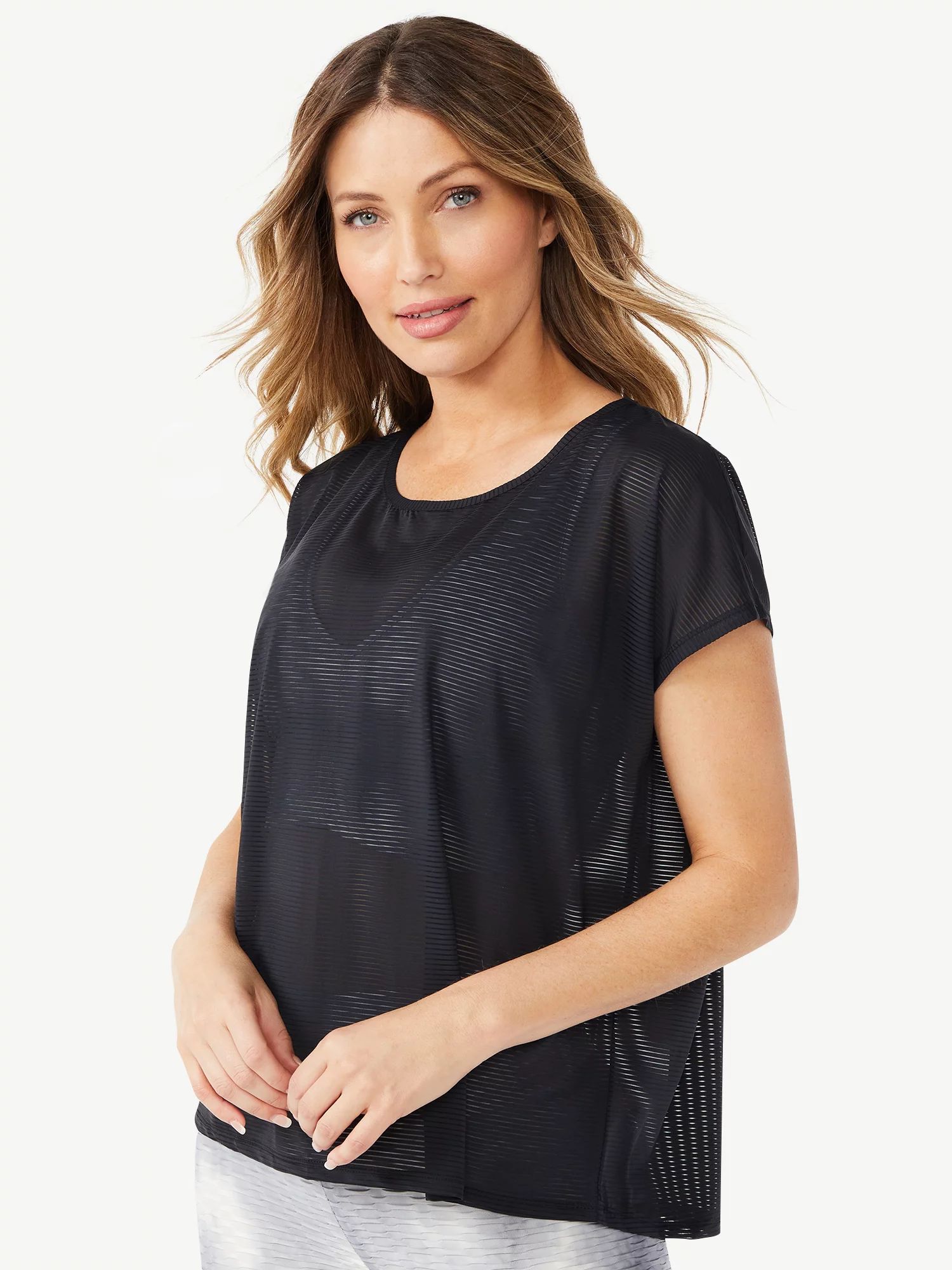 Sofia Active by Sofia Vergara Women's Shadow Stripe T-Shirt | Walmart (US)