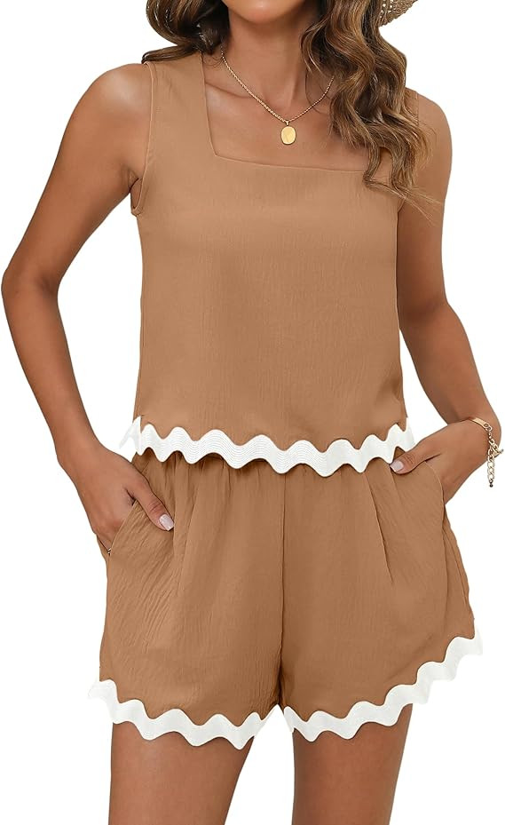 Blooming Jelly Womens Two Piece Sets Vacation Outfits Cruise Beach Summer Resort Wear Shorts Matc... | Amazon (US)
