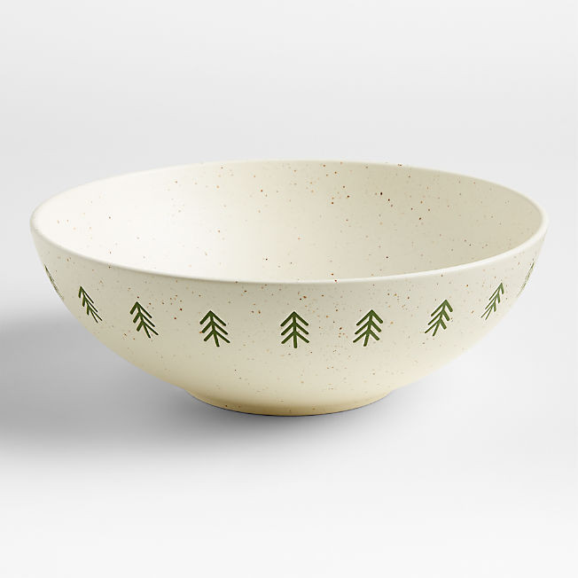 Evergreen Forest Holiday Serving Bowl | Crate & Barrel | Crate & Barrel