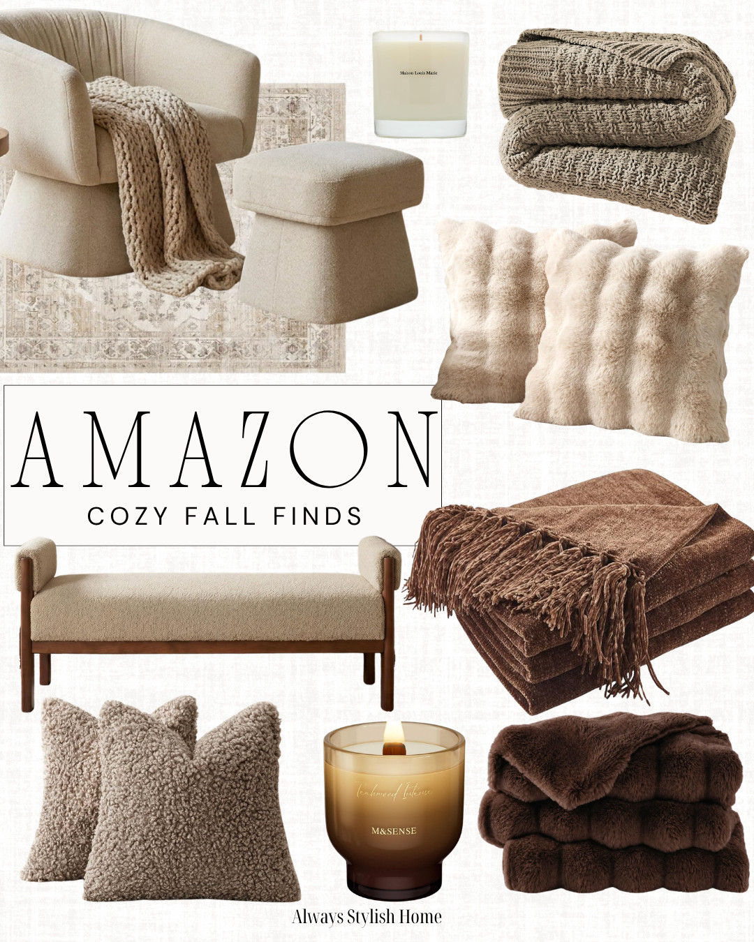 Cozy season starts here! Discover the latest Amazon Fall Home Decor new arrivals featuring affordable, designer-inspired finds to give your home a warm, elevated look for autumn. From neutral pumpkins, cozy throw blankets, ceramic vases, faux fall stems, candles, wood accents, coffee table decor, and seasonal pillows to modern organic home accessories, these Amazon finds make decorating for fall easy and budget-friendly. Follow for the best Amazon home finds, fall decorating ideas, trending home decor, cozy home inspiration, and weekly new arrivals. 

 #LTKdayinmylife #LTKSeasonal #LTKHome