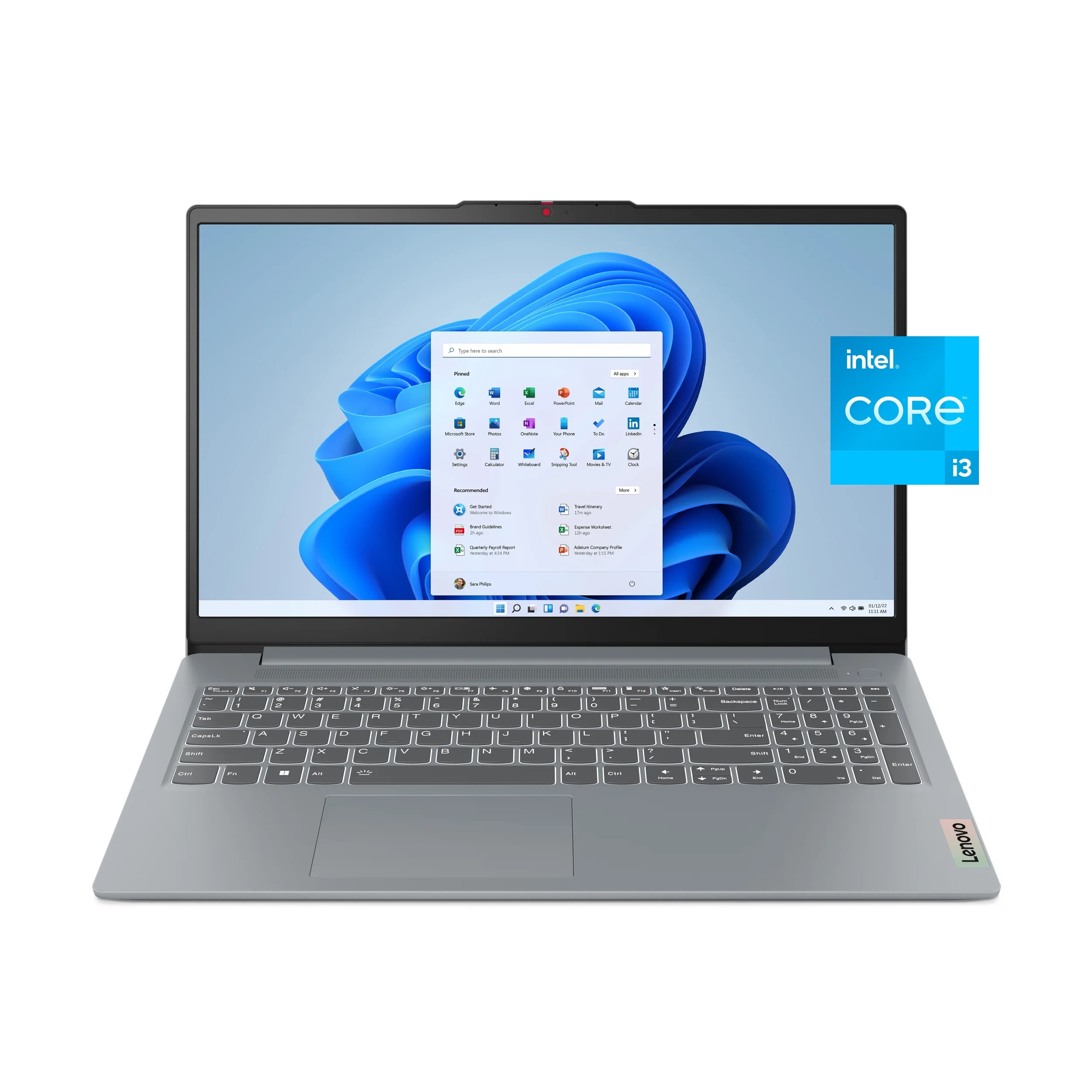 Lenovo IdeaPad Slim 3i 15.6 inch Laptop Intel Core i3-N305 8GB RAM 256GB SSD Arctic Grey | Walmart (US)