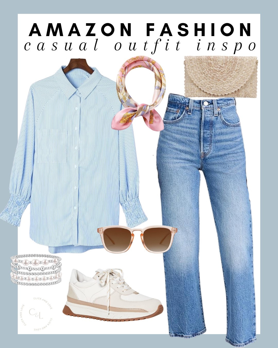 Casual denim style for spring! This is a great smocked boyfriend shirt you can layer with many types of bottoms! Available in 13 different colors!

Work wear, striped blouse, boyfriend shirt, smocked cuff top, oversized shirt, oversized style, women’s sneakers, bracelet stack, sunglasses, pastel silk scarf, neck scarf, denim, jeans, blue jeans, denim style, artisan woven clutch, handbag, purse, vacation edit, travel style, Womens fashion, fashion, fashion finds, outfit, outfit inspiration, clothing, budget friendly fashion, summer fashion, spring fashion, wardrobe, fashion accessories, Amazon, Amazon fashion, Amazon must haves, Amazon finds, amazon favorites, Amazon essentials #amazon #amazonfashion

#LTKSeasonal #LTKFindsUnder50 #LTKStyleTip