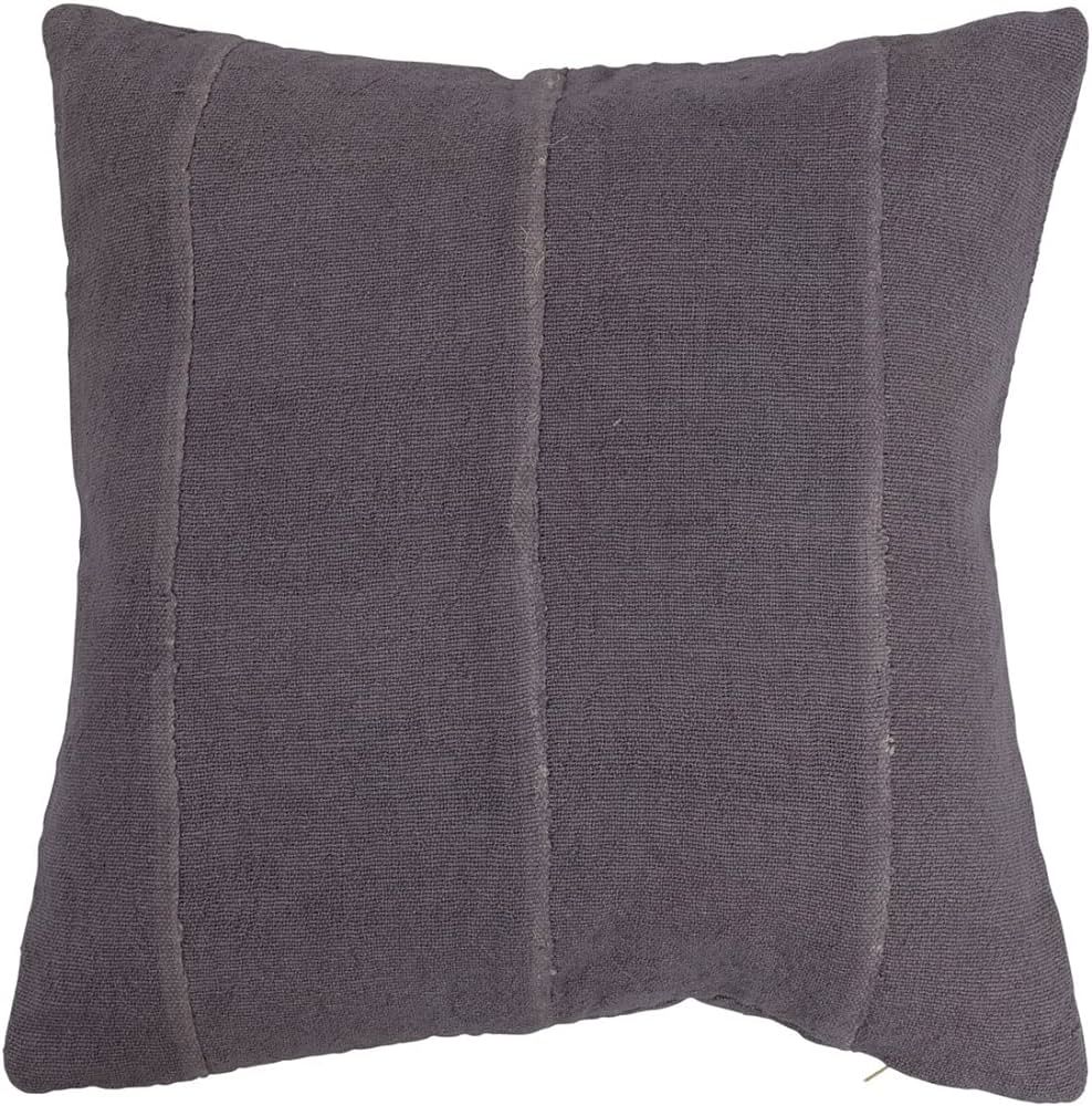 Bloomingville Cotton Pieced Mudcloth Pillow, 18" L x 18" W x 1" H, Purple | Amazon (US)