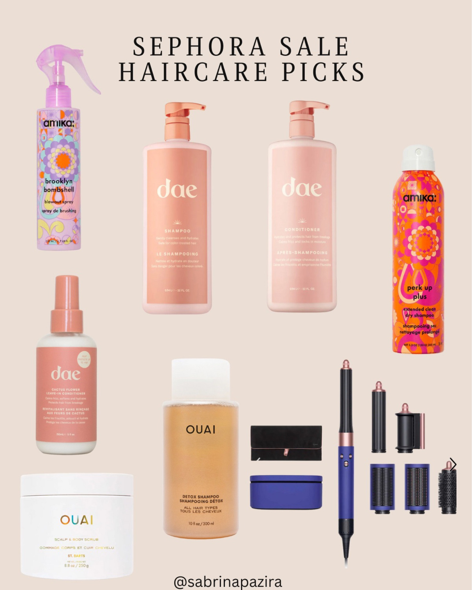Sephora sale haircare picks, Amika spray, dae shampoo and conditioner, Amika dry shampoo, Dyson air wrap, ouai

#LTKBeautySale #LTKsalealert #LTKbeauty