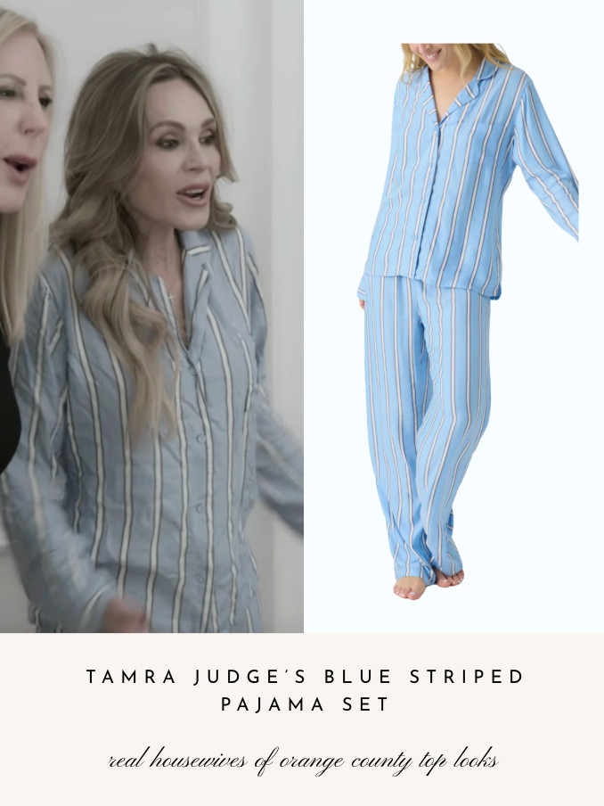 Tamra Judge's Blue Striped Pajama Set 

 