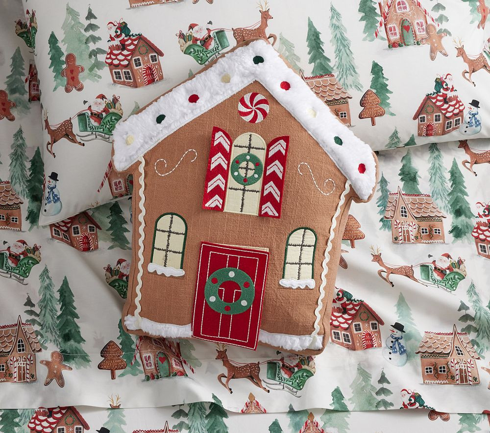 Gingerbread House Pillow | Pottery Barn Kids