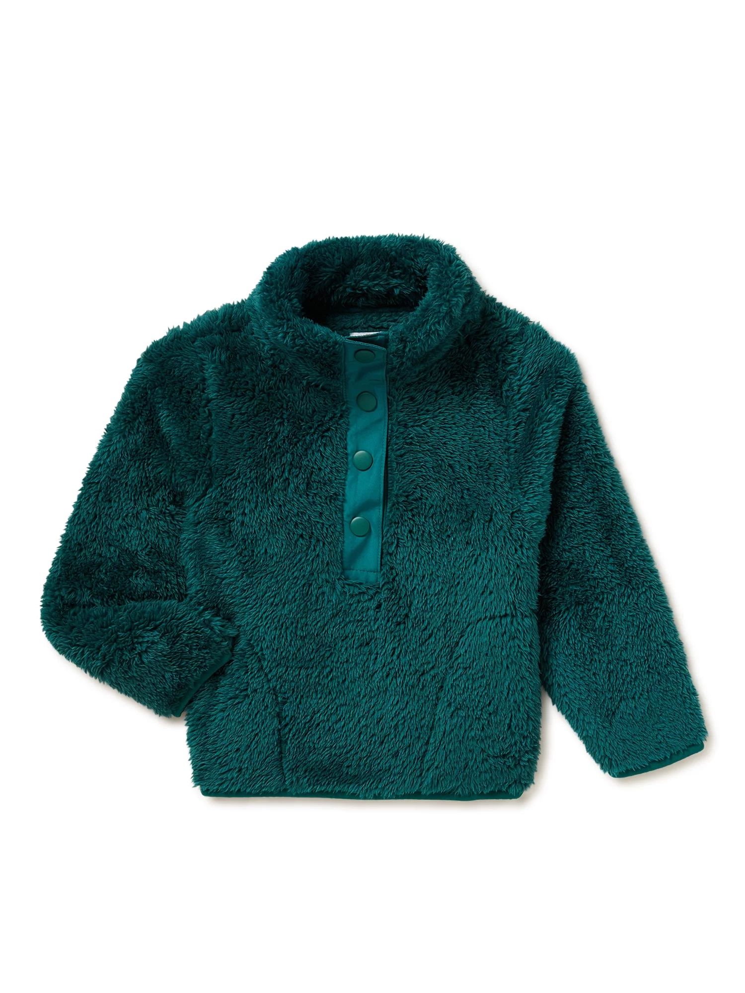 Wonder Nation Baby and Toddler Sherpa Pullover Jacket, Sizes 12M-5T - Walmart.com | Walmart (US)