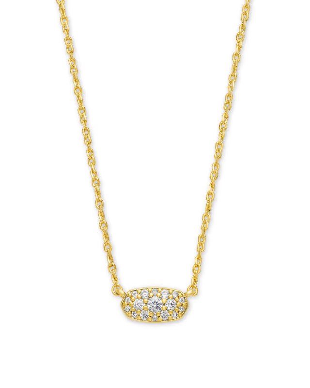 Grayson Gold Pendant Necklace in White Crystal | Kendra Scott