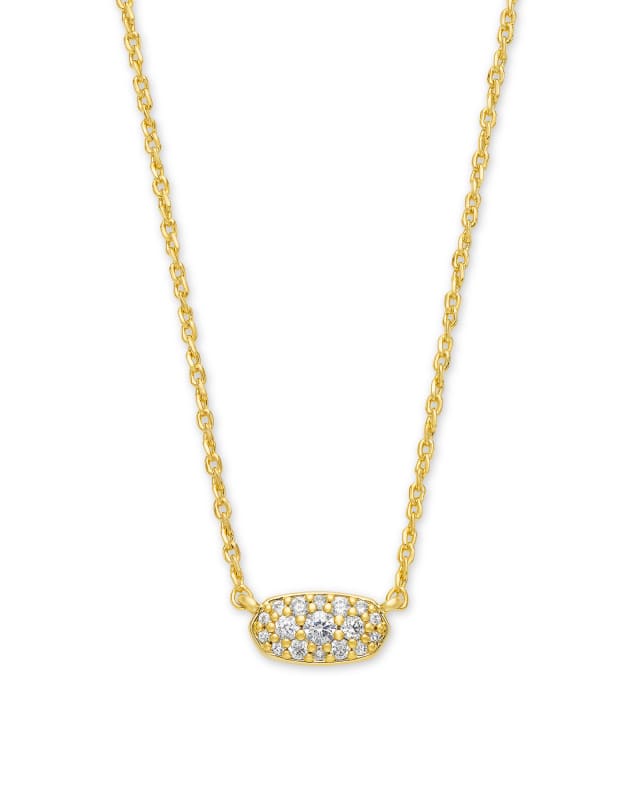 Grayson Gold Pendant Necklace in White Crystal | Kendra Scott