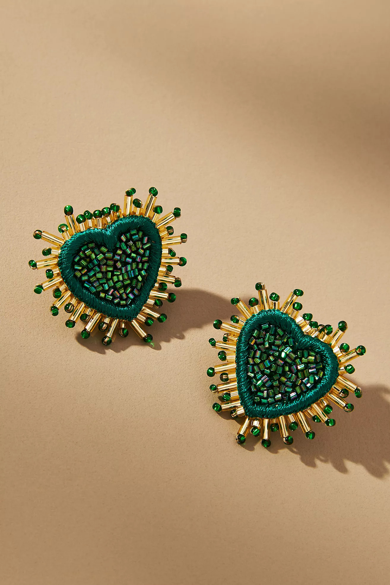 Olivia Dar Small Sparkle Heart Earrings | Anthropologie (US)