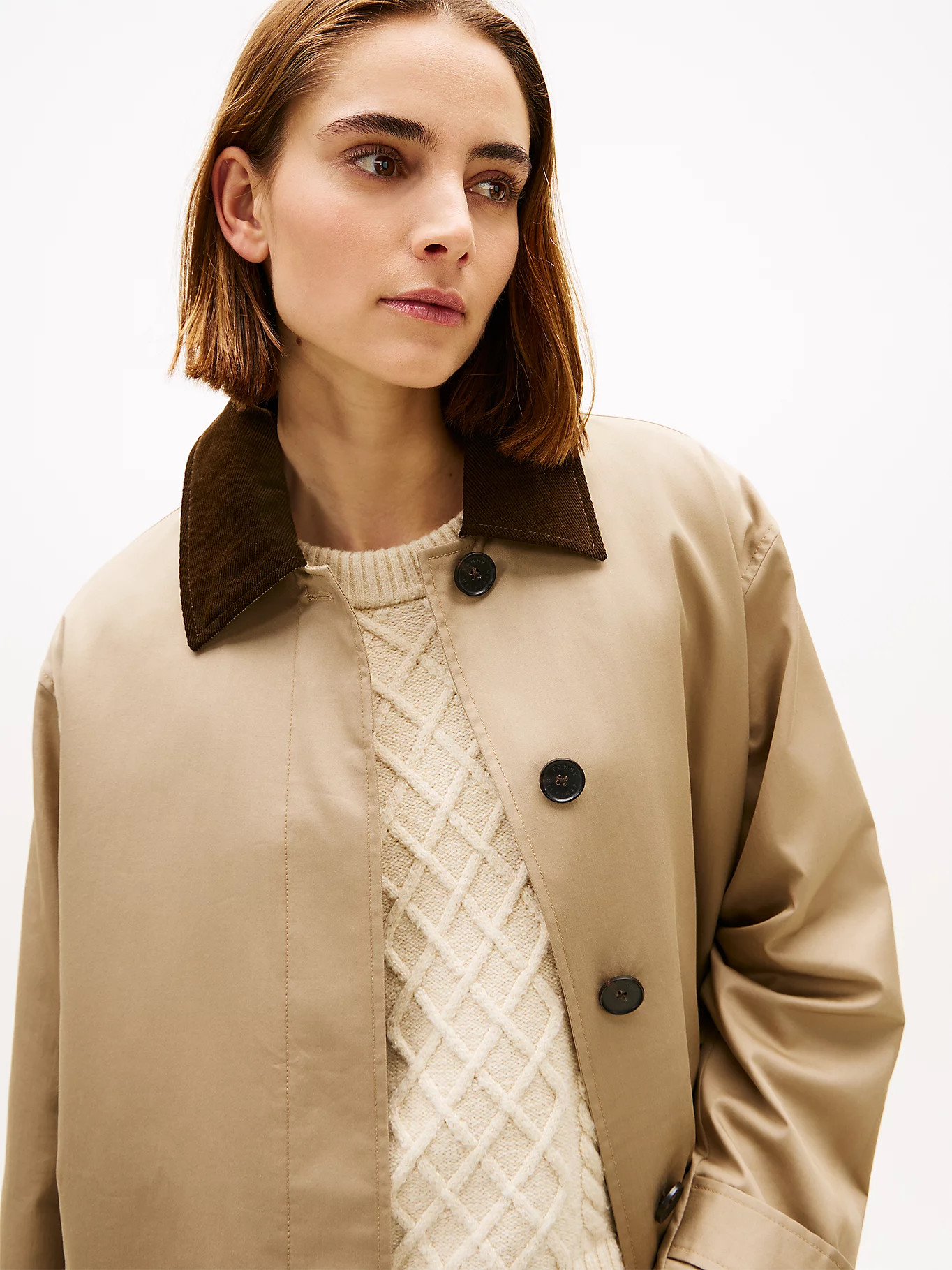 Water Repellent Twill 2-In-1 Coat | Beige | Tommy Hilfiger | Tommy Hilfiger UK