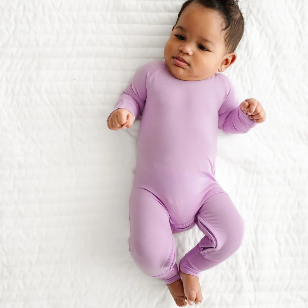 Light Orchid Crescent Zippy | Little Sleepies