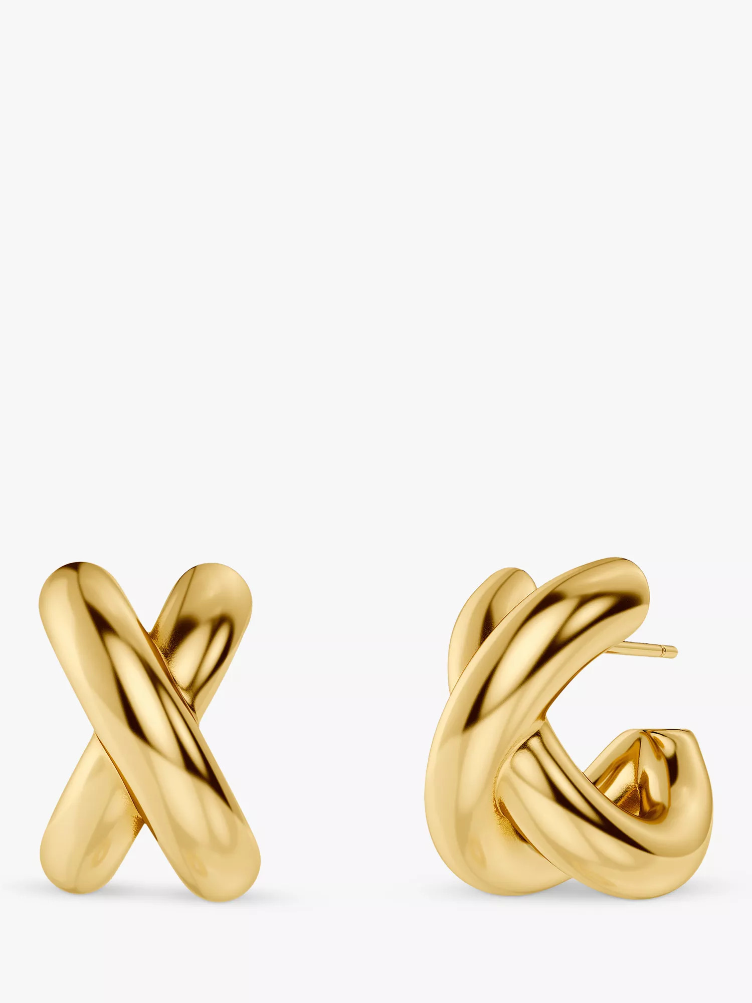 Alexa Large Crossover Hoop Earrings, Gold | John Lewis (UK)