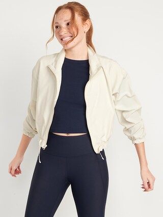 StretchTech Loose Cropped Full-Zip Jacket for Women | Old Navy (US)