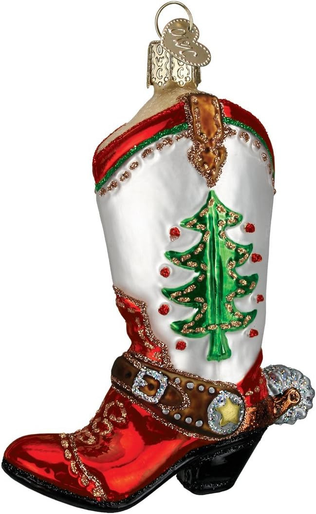 Old World Christmas Christmas Cowboy Boot Glass Blown Ornament for Christmas Tree, Handcrafted Ho... | Amazon (US)