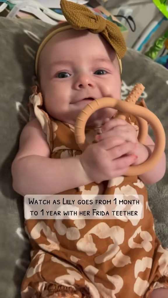 A baby must have! This has grown with Lilly since a tiny babe into now almost 1.5 years old. Babies can “hold” it themselves as it’s wearable and gently hugs babies wrist. Over a year later and there is no sign of chew marks on this thing and she gets so much relief from it now while she works on her molars.

#LTKBaby #LTKBump #LTKFamily
