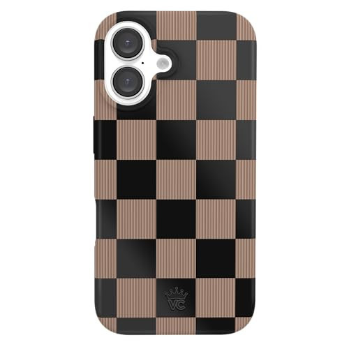 VELVET CAVIAR Checkered Phone Case for iPhone 16 - Compatible with MagSafe [10ft Drop Tested] - Cute Protective Cover for Women - Mocha Brown Black | Amazon (US)