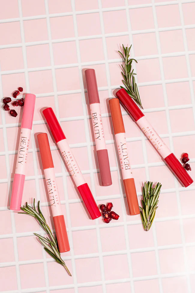 Pink Lily Beauty Double Bloom Dual Lipstick and Lip Liner - Mauve Moment | Pink Lily