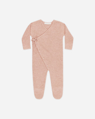 Wrap Knit Footie Heathered Rose | Rylee + Cru