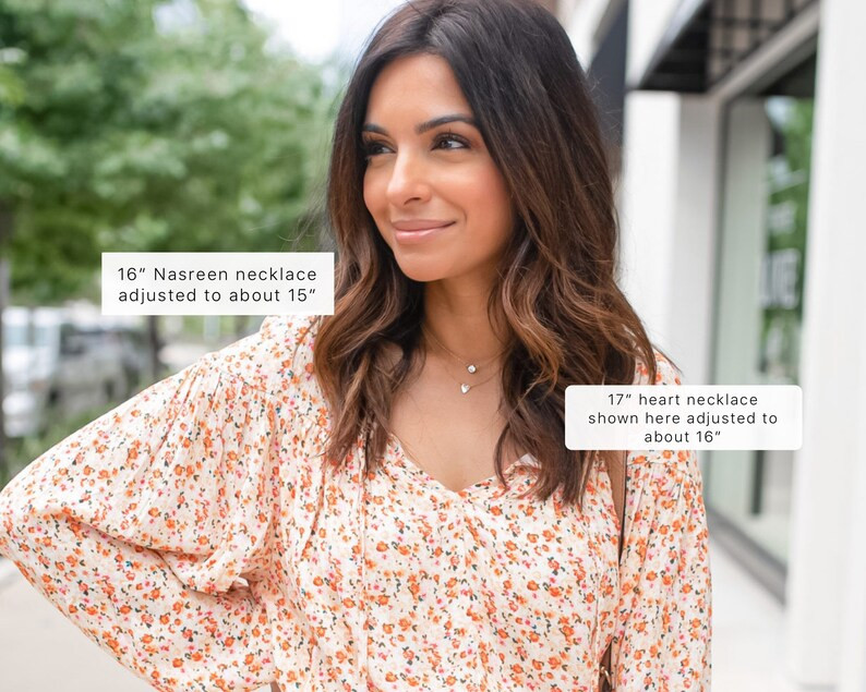 CZ Diamond Cut Charm Nasreen Necklace 14K Gold Filled  with Round Diamond Cut Crystal CZ • Show... | Etsy (US)