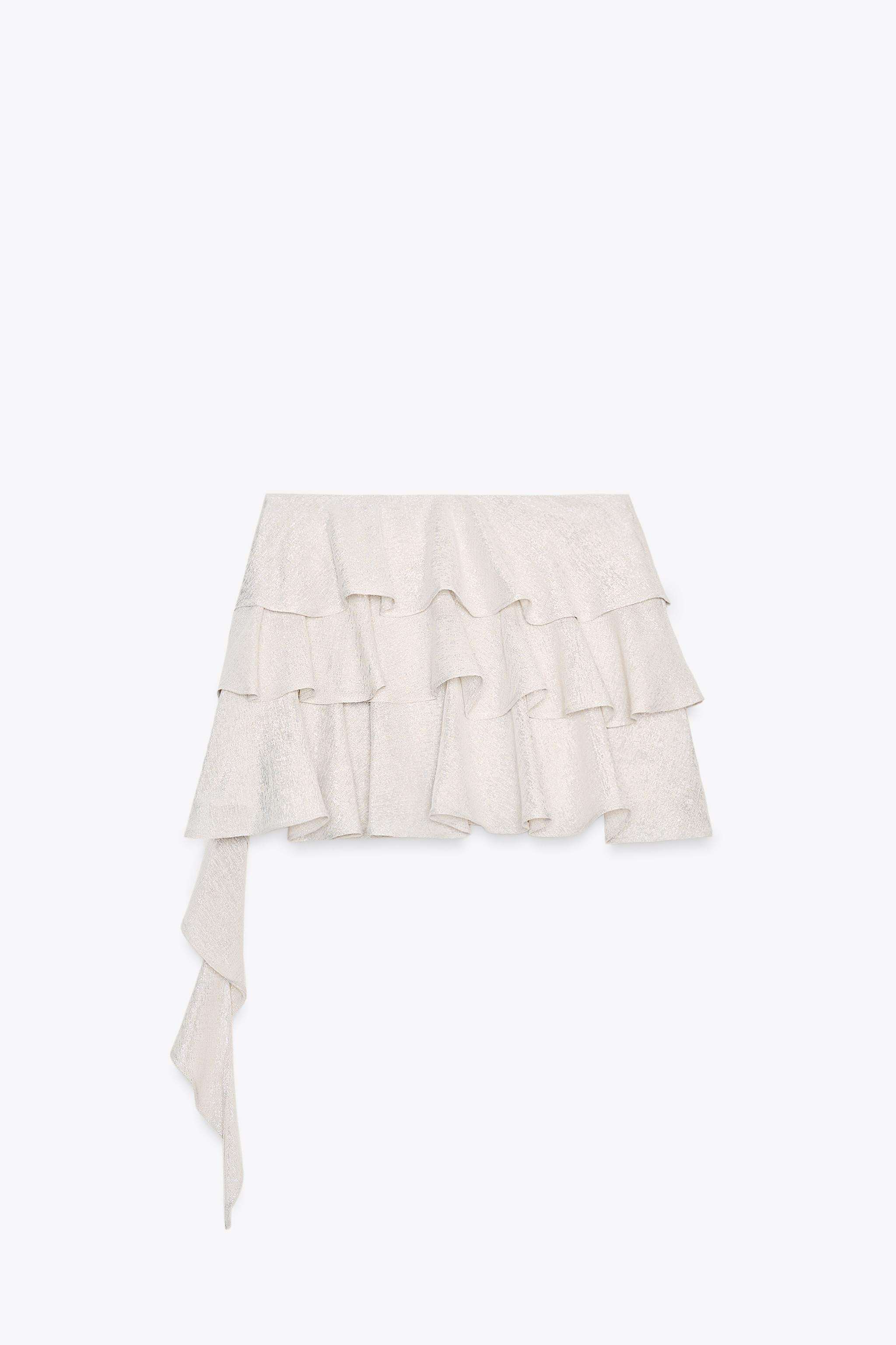 ASYMMETRIC FRILL MINI SKIRT | Zara UK