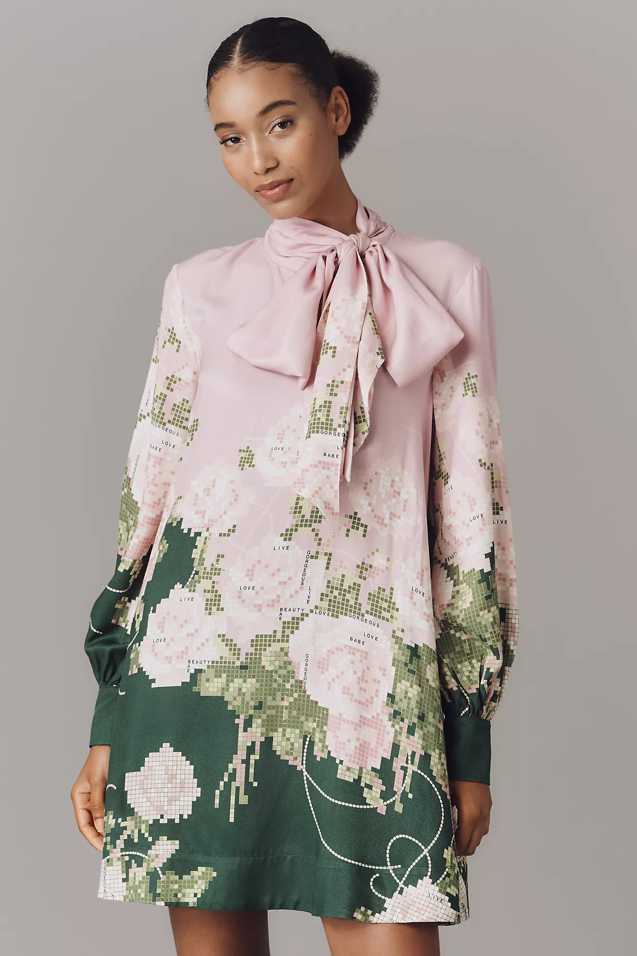 The Caroline Tie-Neck Mini Dress by Maeve | Anthropologie (US)