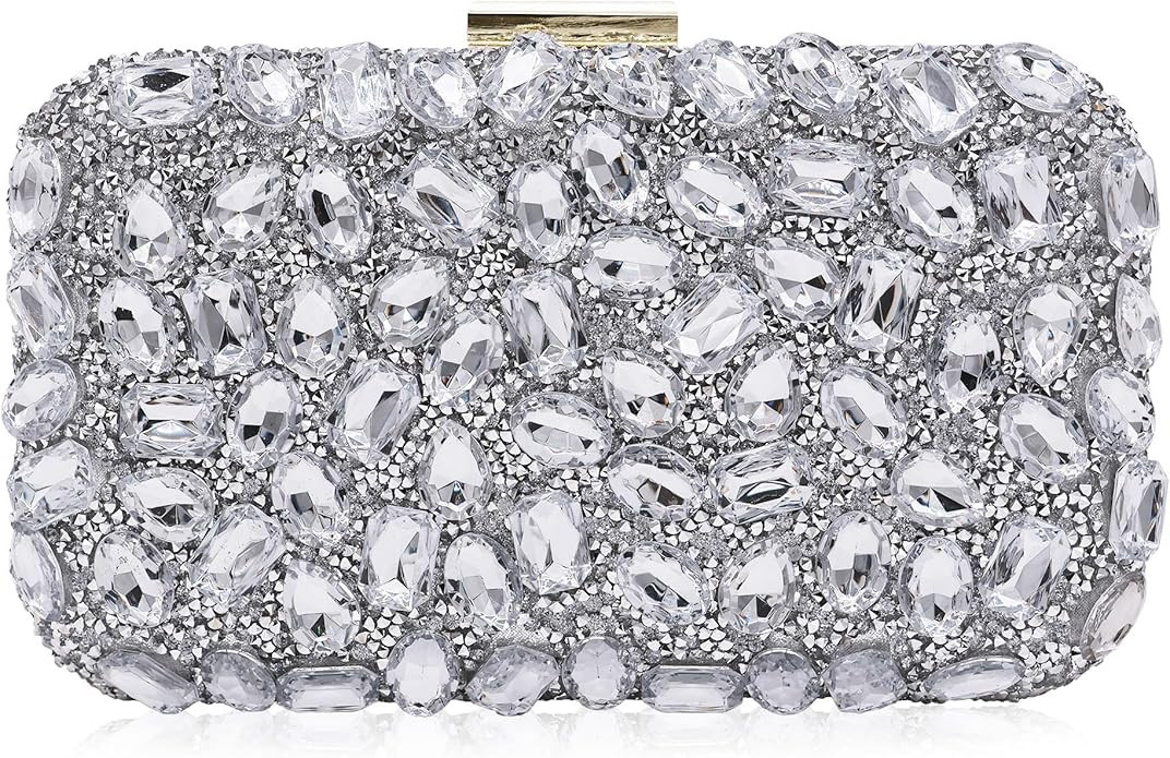 Milisente Clutch Purses For Women Crystal Clutches Evening Bags Gemstone Clutch Purse For Wedding... | Amazon (US)