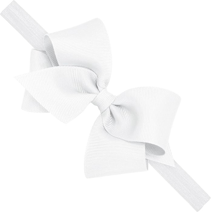 Wee Ones Girls' Classic Grosgrain Hair Bow on a Matching Baby Hair Band, For All Hair Types, Smal... | Amazon (US)
