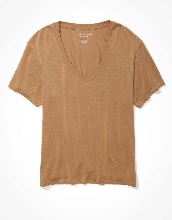 AE Oversized Soft & Sexy V-Neck T-Shirt | American Eagle Outfitters (US & CA)