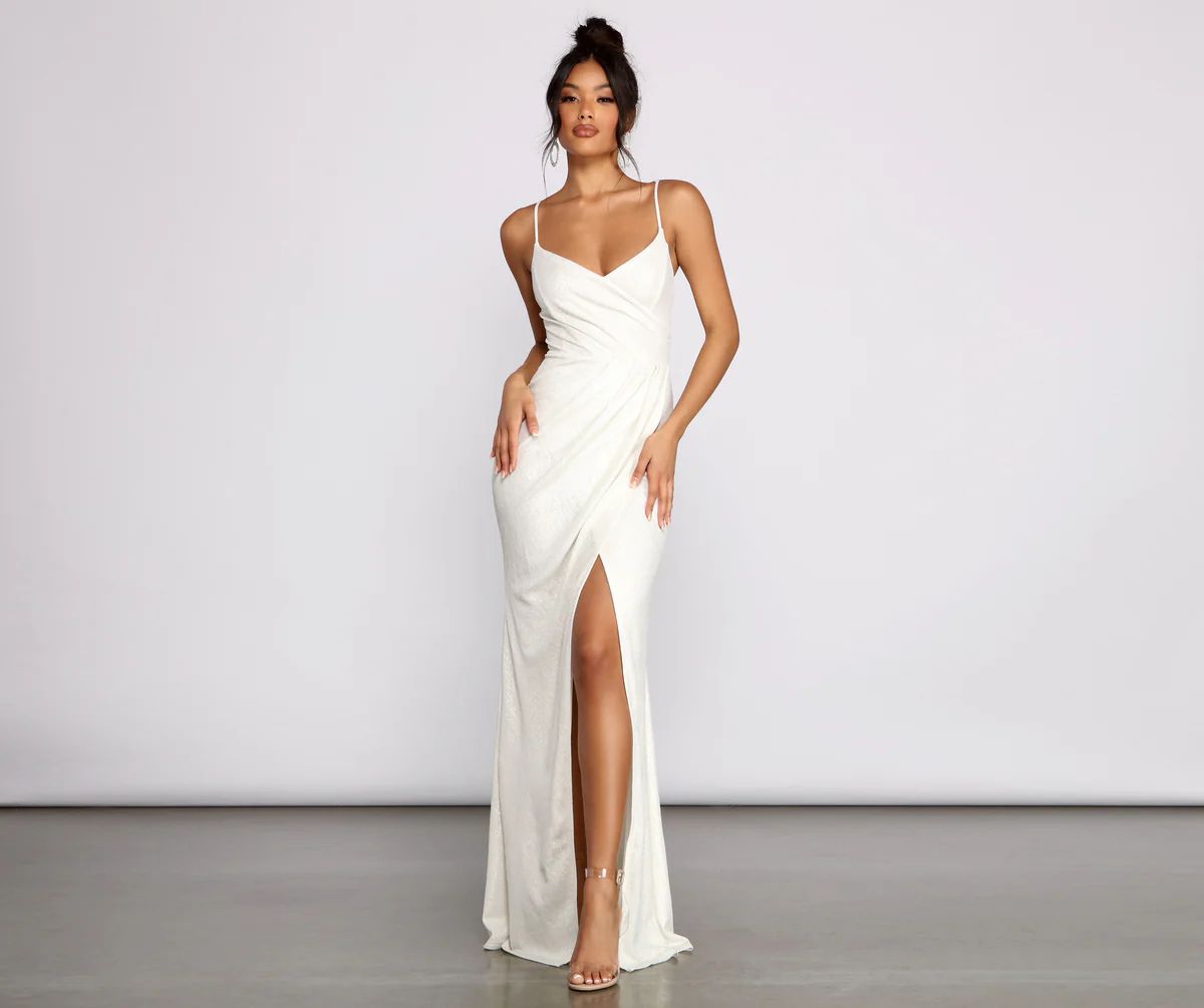 Parker Formal Metallic Wrap Dress | Windsor Stores