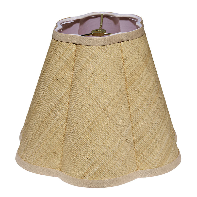 Raffia Scalloped Lamp Shade - Natural, Small | The Company Store