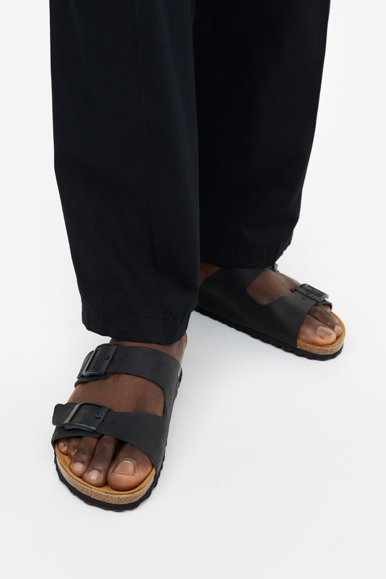 Leather Sandals - Black - Men | H&M US | H&M (US + CA)