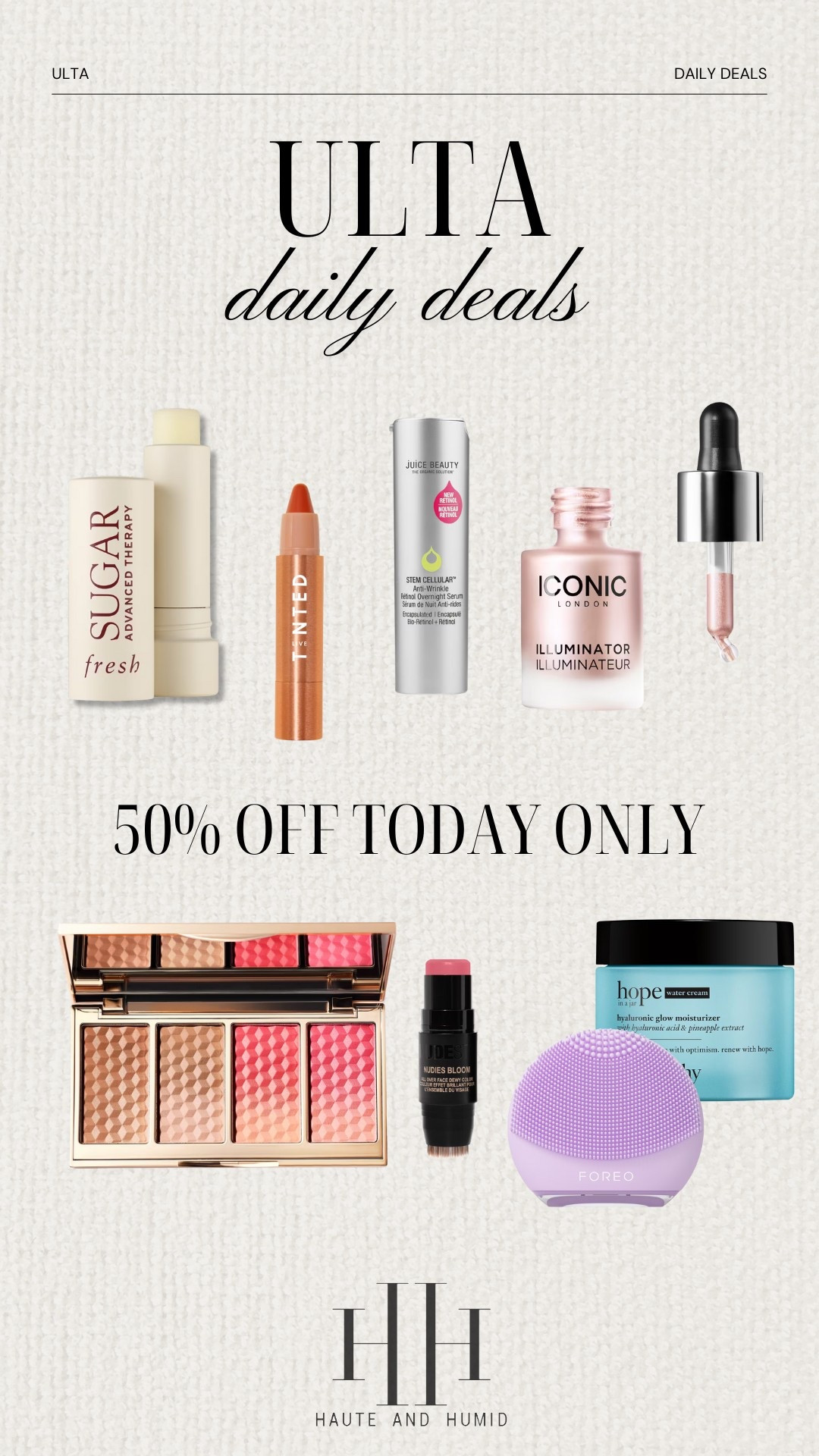 The Ulta 21 Days of Beauty Sale is still going on! Grab these 50% off beauty must-haves for today only!

#LTKSaleAlert #LTKBeauty #LTKStyleTip