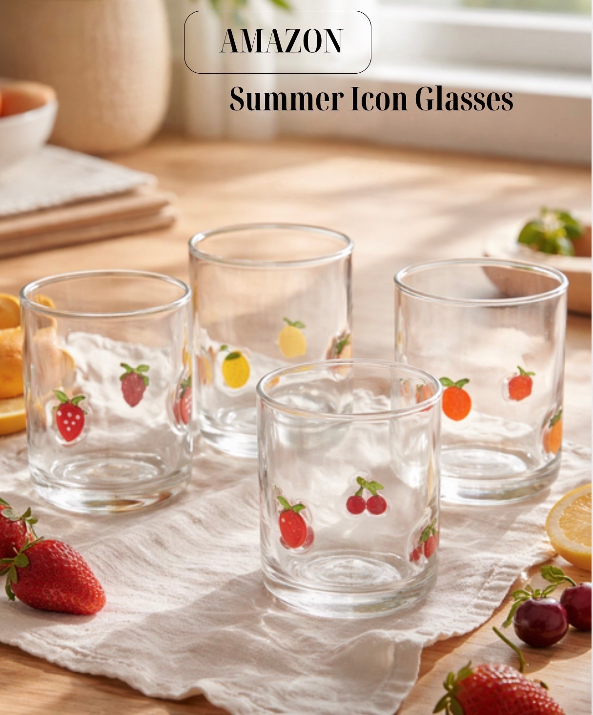 The cutest icon glasses from Amazon for summer. Perfect for all the fruity drinks. 

#LTKfoodie #LTKSaleAlert #LTKHome