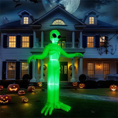 Joyfy 9 FT Tall Halloween Inflatable Giant Alien Decoration with Built-in LEDs for Halloween Indoor Outdoor Yard Garden Lawn Holiday Party Decoration | Target