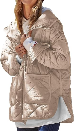 Dyexces Womens Quilted Puffer Jacket Hooded Long Sleeve Zip Up Winter Coat Lightweight Warm Jacke... | Amazon (US)