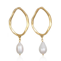 Lunar Phase Pearl Earrings | Sequin