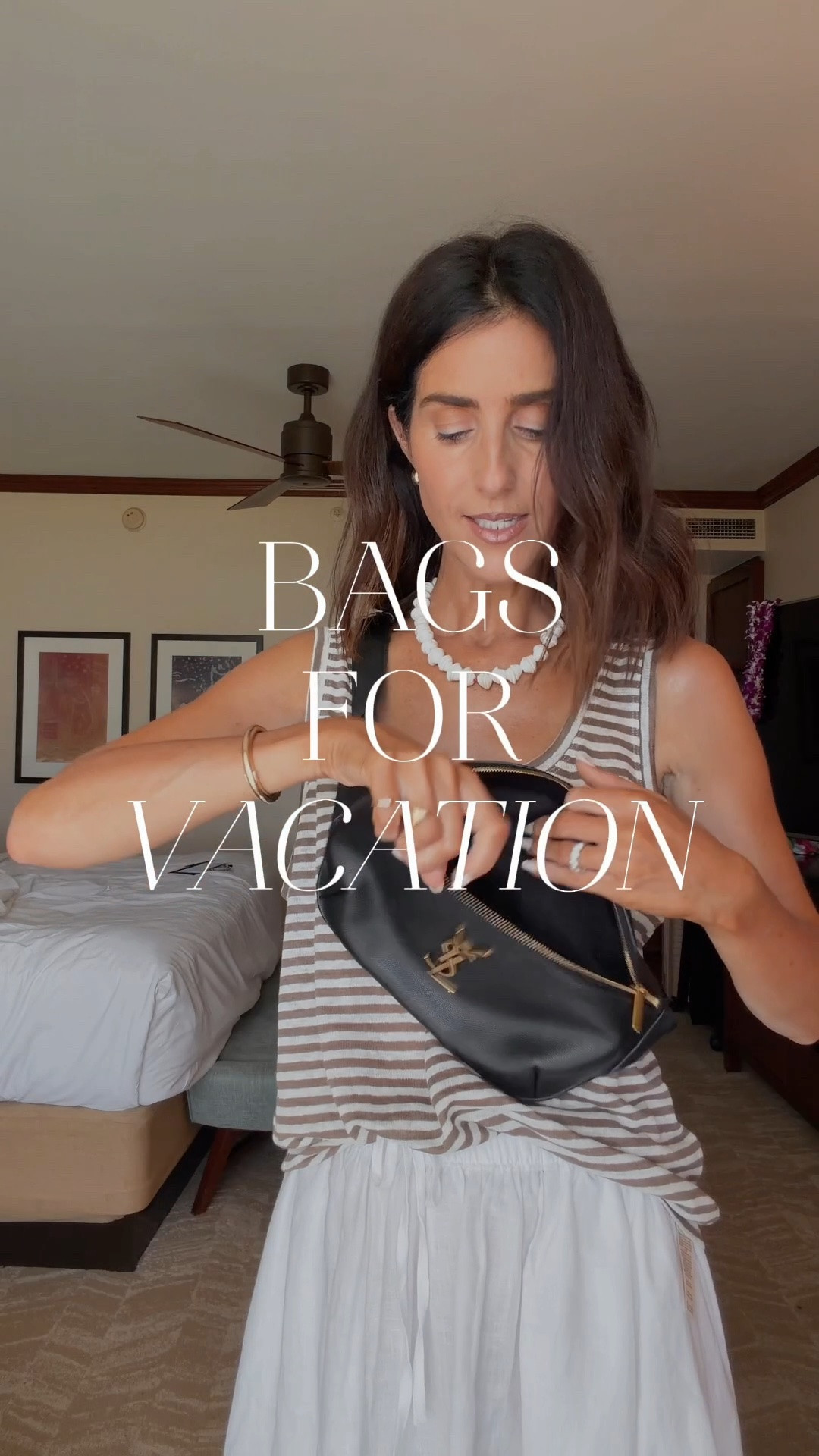 Bags I packed with me on vacation! I’m just shy of 5-7” wearing the size small skirt and tank( runs naturally oversized) #stylinbyaylin #aylin #handbags