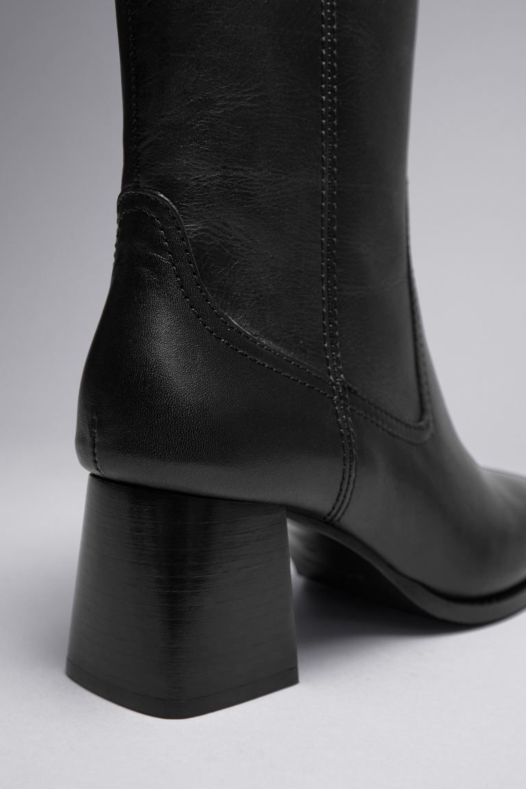 Classic Leather Ankle Boots - Black - Ladies | H&M GB | H&M (UK, MY, IN, SG, PH, TW, HK)
