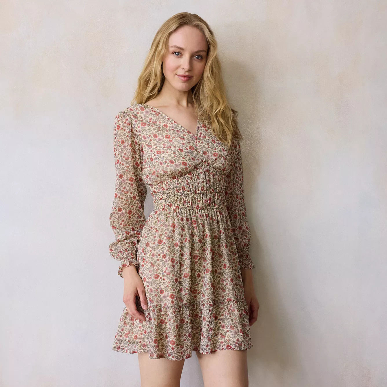 Petite LC Lauren Conrad Balloon Sleeve Empire Mini Dress | Kohl's